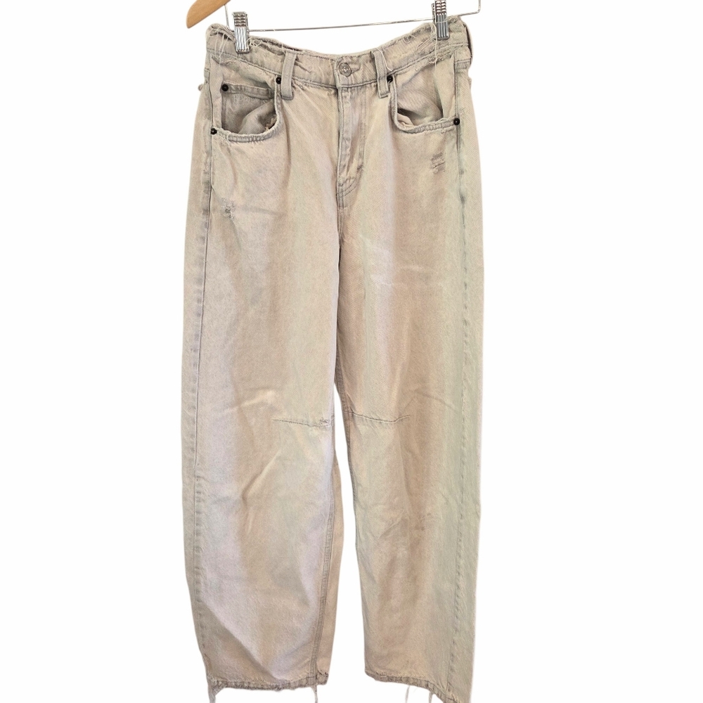 BDG Urban Outfitters Baggy Jeans Fringe Slouchy Acid Wash Distressed Grunge 27